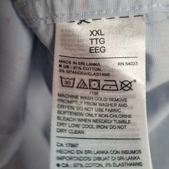 Old Navy Men's The Signature Shirt Baby Blue Pink Micro Dot Long Sleeve Size XXL - Picture 7 of 9
